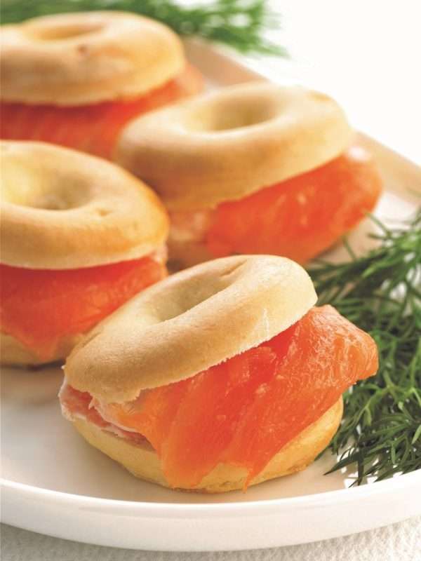 Mini Smoked Salmon & Cream Cheese Bagels qty-15
