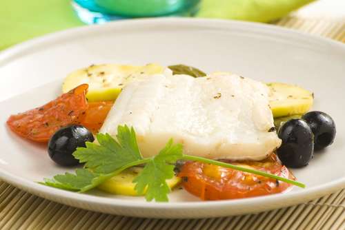 Baked Cod with Tomatoes and Olives
